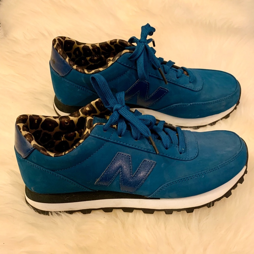 New Balance 501 Turquoise and Leopard Print Shoe